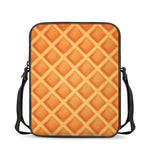 Waffle Print Rectangular Crossbody Bag