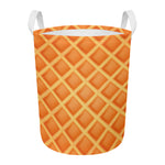 Waffle Print Round Laundry Basket