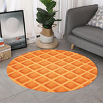 Waffle Print Round Rug