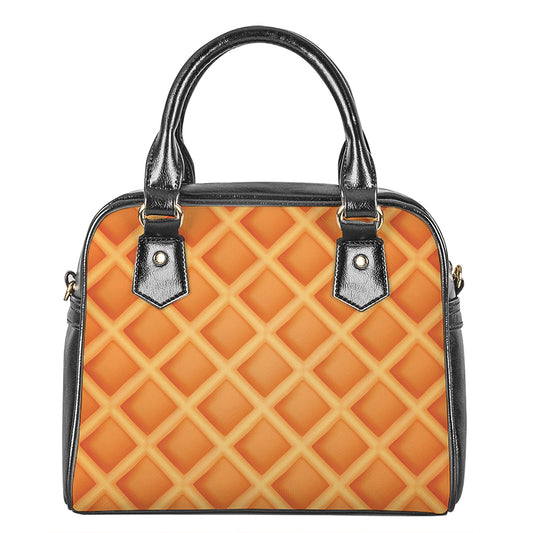 Waffle Print Shoulder Handbag