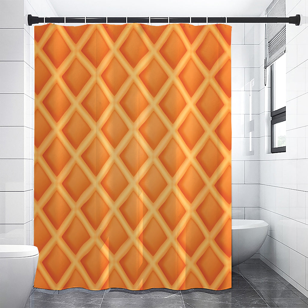 Waffle Print Shower Curtain