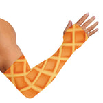 Waffle Print Sun Protection Arm Sleeves