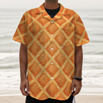 Waffle Print Textured Short Sleeve Shirt