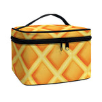 Waffle Print Travel Makeup Bag