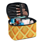 Waffle Print Travel Makeup Bag