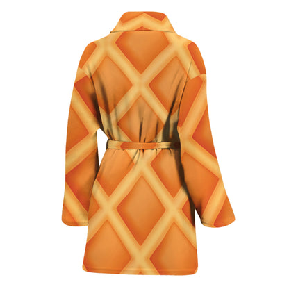 Waffle Print Women's Bathrobe