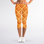 Waffle Print Women's Capri Leggings