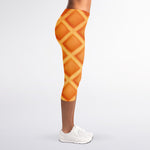 Waffle Print Women's Capri Leggings