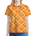 Waffle Print Women's Polo Shirt