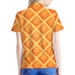 Waffle Print Women's Polo Shirt