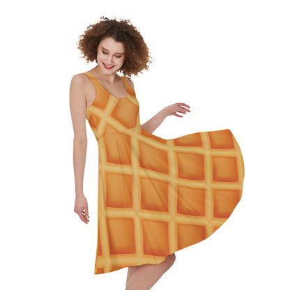 Waffle Print Women's Sleeveless Dress