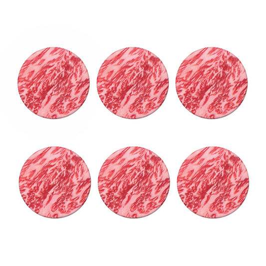 Wagyu Beef Meat Print Coaster Set