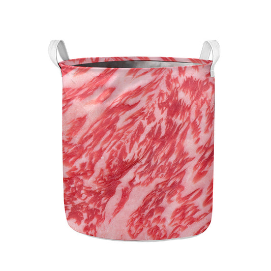 Wagyu Beef Meat Print Collapsible Laundry Basket