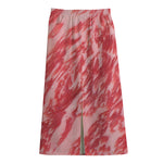 Wagyu Beef Meat Print Cotton Front Slit Maxi Skirt