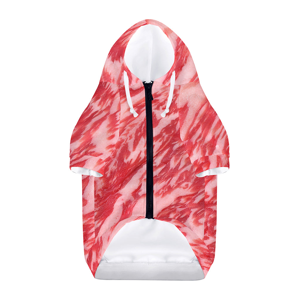 Wagyu Beef Meat Print Dog Zip Up Hoodie
