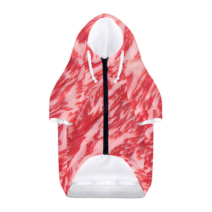 Wagyu Beef Meat Print Dog Zip Up Hoodie