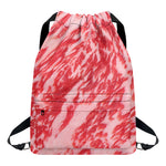 Wagyu Beef Meat Print Drawstring Backpack