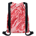 Wagyu Beef Meat Print Drawstring Backpack