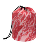Wagyu Beef Meat Print Drawstring Makeup Bag