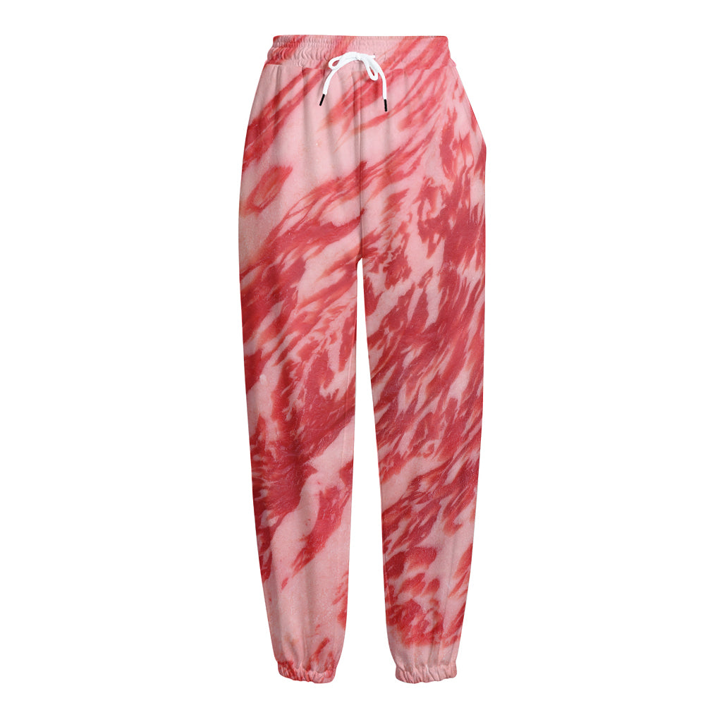 Wagyu Beef Meat Print Fleece Lined Knit Pants