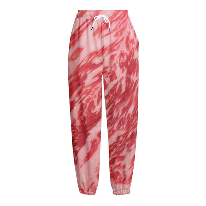 Wagyu Beef Meat Print Fleece Lined Knit Pants