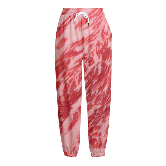 Wagyu Beef Meat Print Fleece Lined Knit Pants