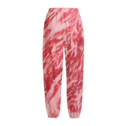 Wagyu Beef Meat Print Fleece Lined Knit Pants