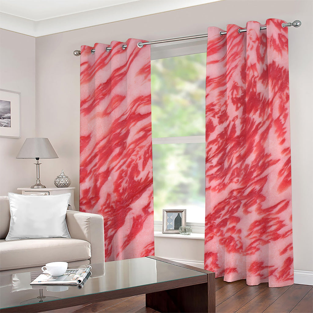 Wagyu Beef Meat Print Grommet Curtains