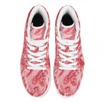 Wagyu Beef Meat Print High Top Leather Sneakers