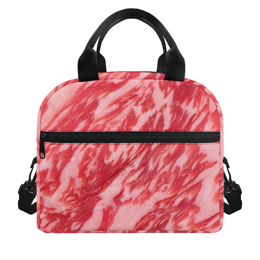 Wagyu Beef Meat Print Insulated Lunch Bag