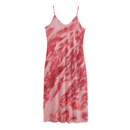 Wagyu Beef Meat Print Jersey Midi Cami Dress