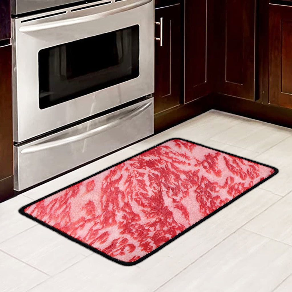 Wagyu Beef Meat Print Kitchen Mat