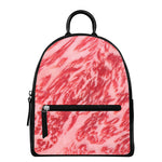Wagyu Beef Meat Print Leather Backpack