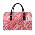 Wagyu Beef Meat Print Leather Duffel Bag