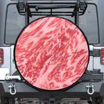 Wagyu Beef Meat Print Leather Spare Tire Cover