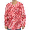 Wagyu Beef Meat Print Long Sleeve Baseball Jersey