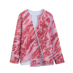 Wagyu Beef Meat Print Long Sleeve Short Coat
