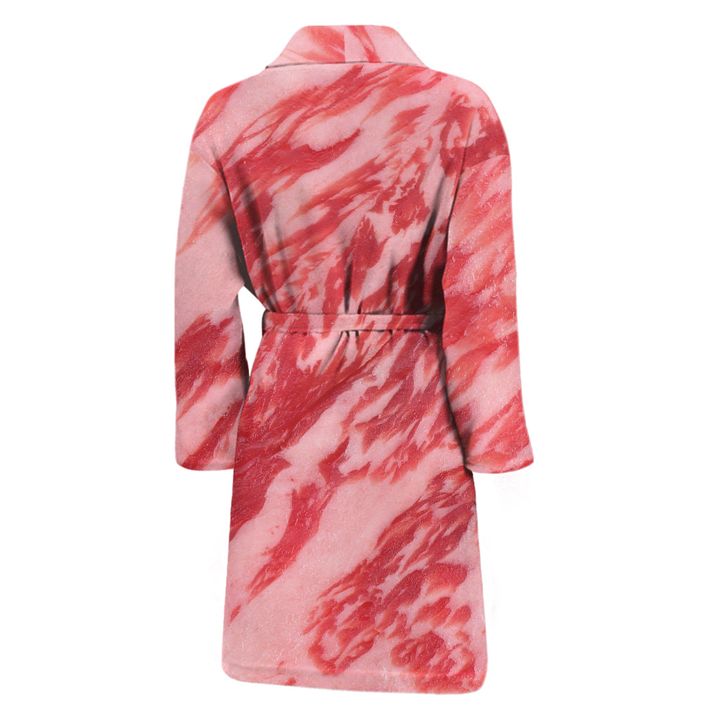 Wagyu Beef Meat Print Men's Bathrobe