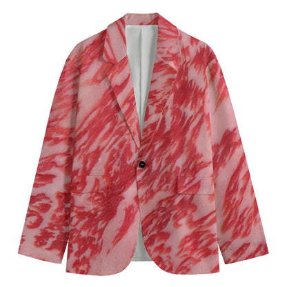 Wagyu Beef Meat Print Men's Blazer