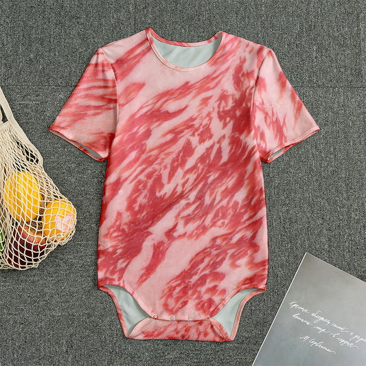 Wagyu Beef Meat Print Men's Bodysuit