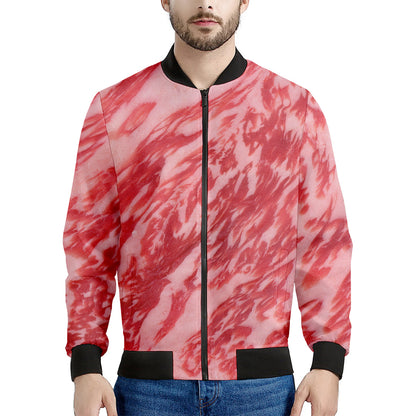 Wagyu Beef Meat Print Men's Bomber Jacket
