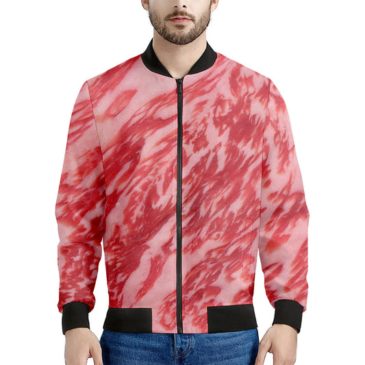 Wagyu Beef Meat Print Men's Bomber Jacket