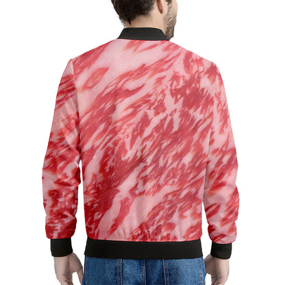 Wagyu Beef Meat Print Men's Bomber Jacket