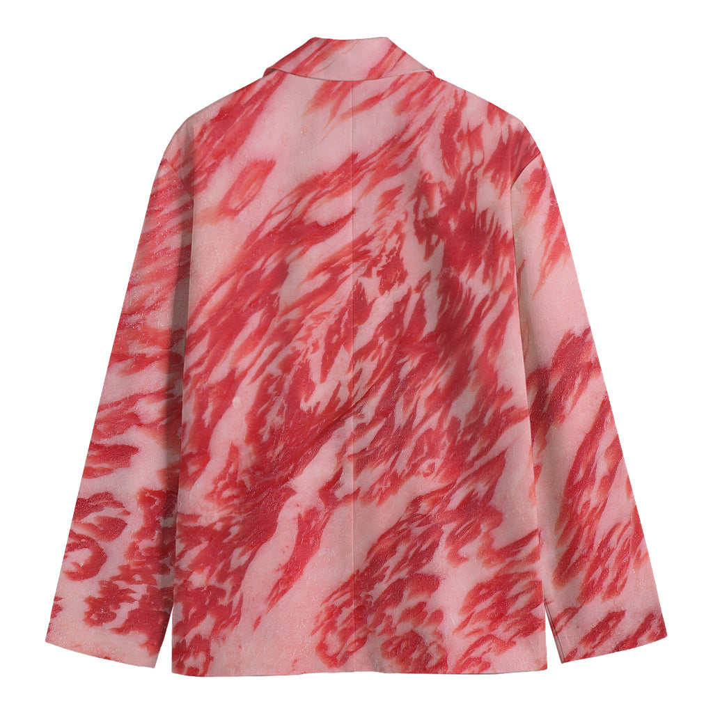 Wagyu Beef Meat Print Men's Cotton Blazer