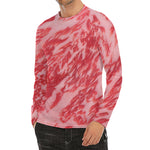 Wagyu Beef Meat Print Men's Long Sleeve Rash Guard