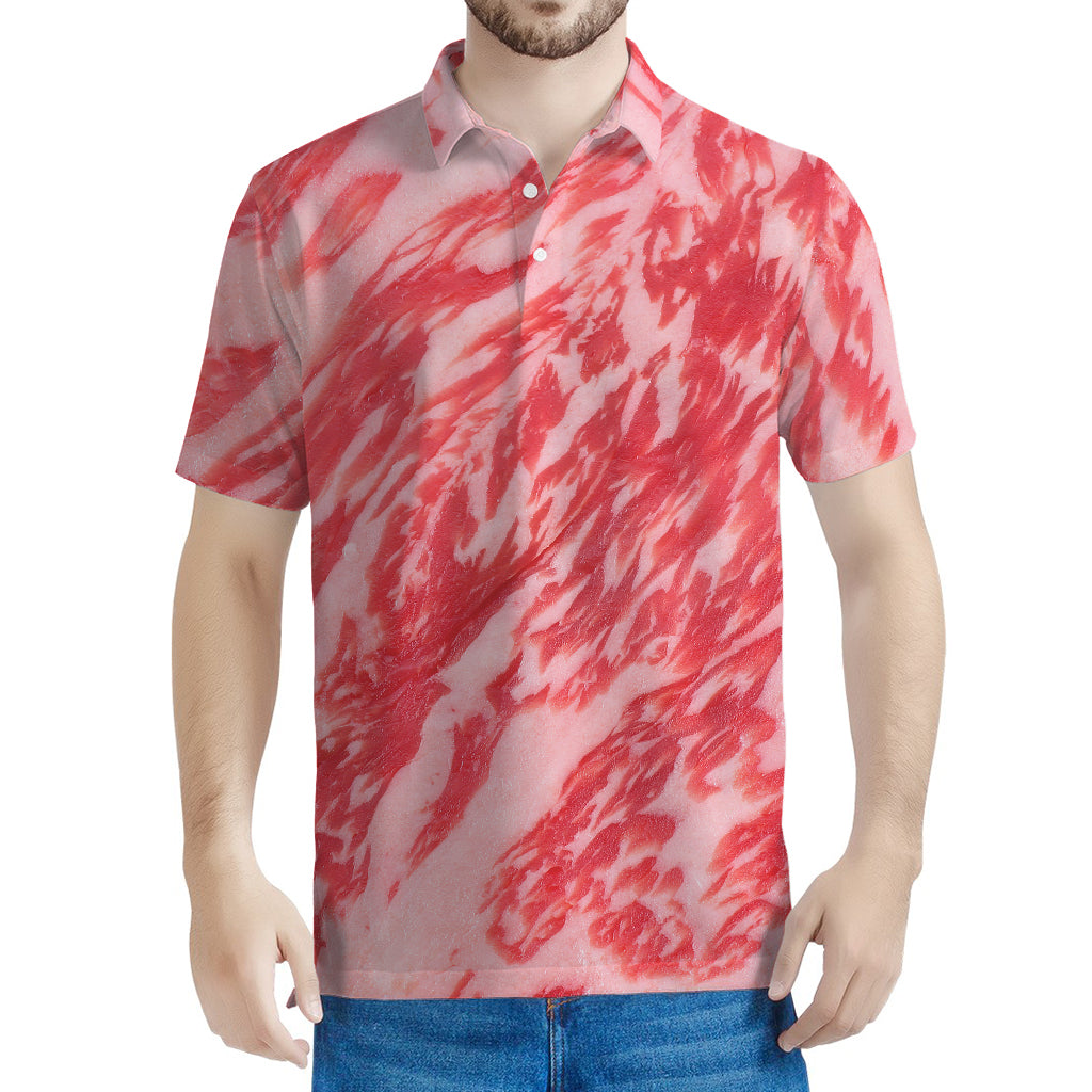 Wagyu Beef Meat Print Men's Polo Shirt