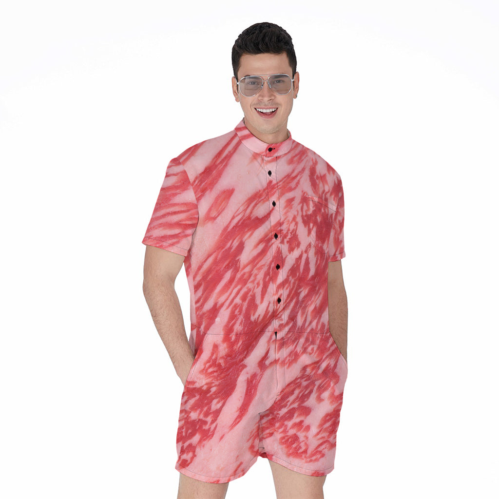 Wagyu Beef Meat Print Men's Rompers