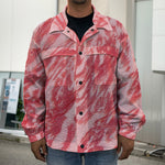 Wagyu Beef Meat Print Men's Shirt Jacket