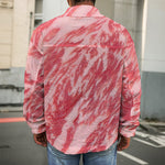 Wagyu Beef Meat Print Men's Shirt Jacket