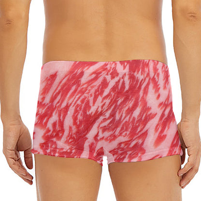 Wagyu Beef Meat Print Men's Short Boxer Briefs